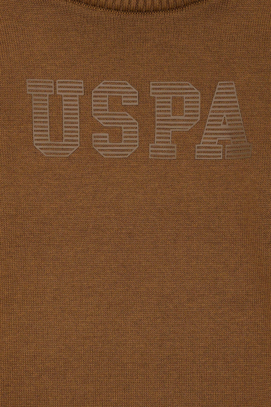 U. S. Polo Assn Светло-коричневый трикотажный свитер с круглым вырезом для мальчика - U.s. polo assn фото 8