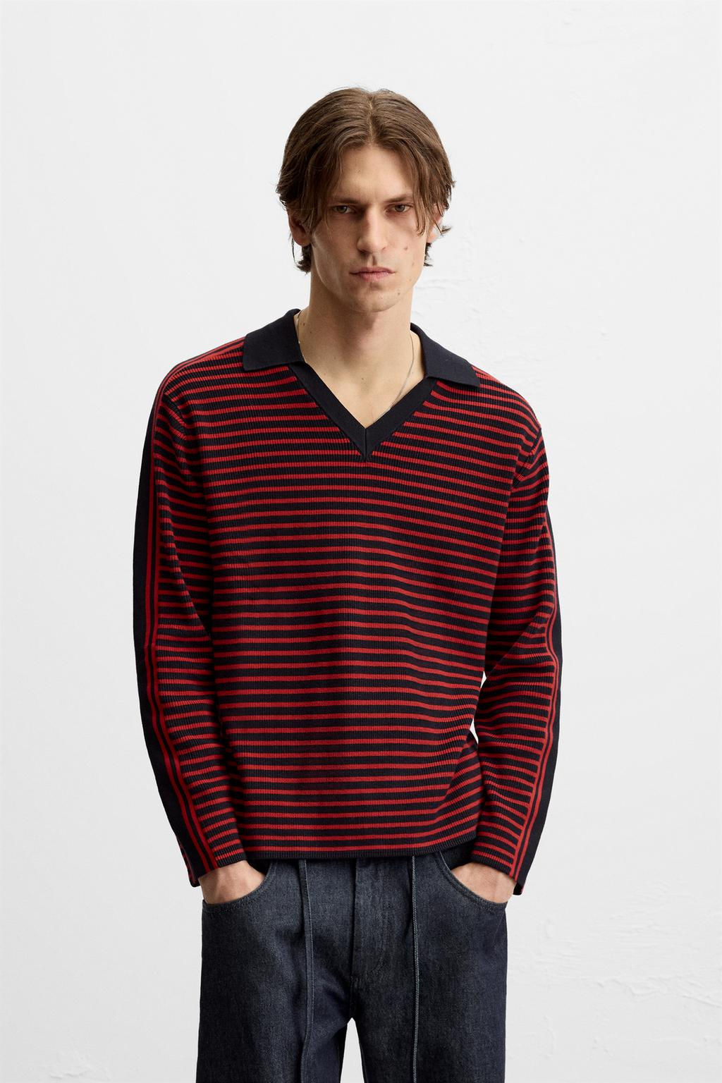 STRIPED KNIT POLO SHIRT - LIMITED EDITION - Zara фото 9