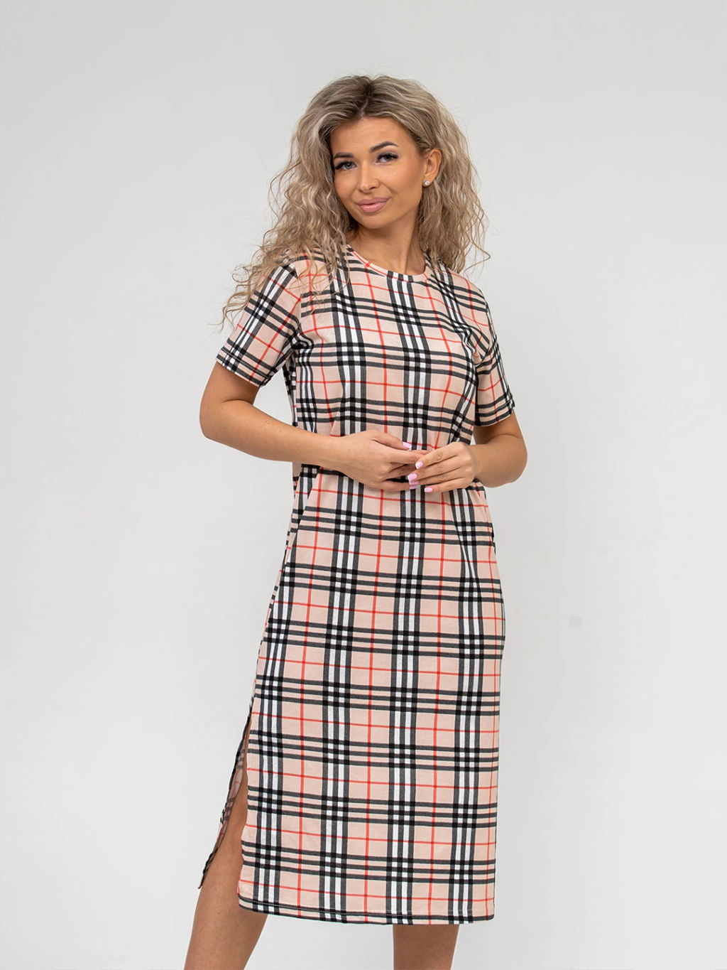 Платье женское, цвет бежевый черный