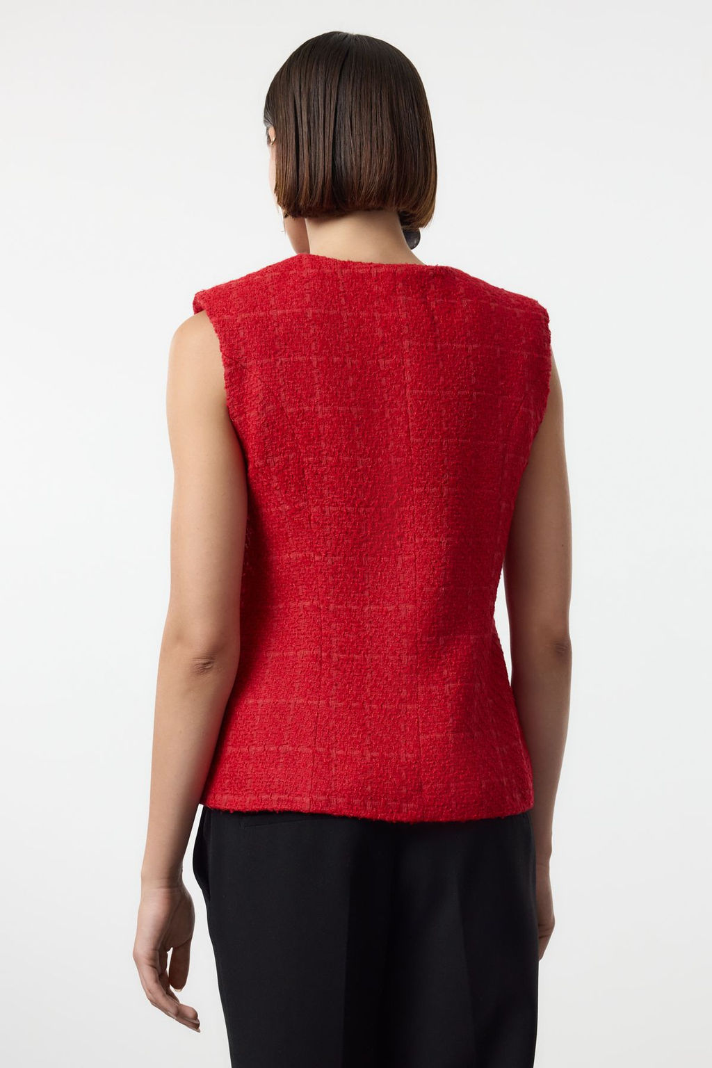 K?rm?z? Regular Tuvit Yuvarlak Yaka Y?lbas? Dokuma Yelek TWOAW25YE00059