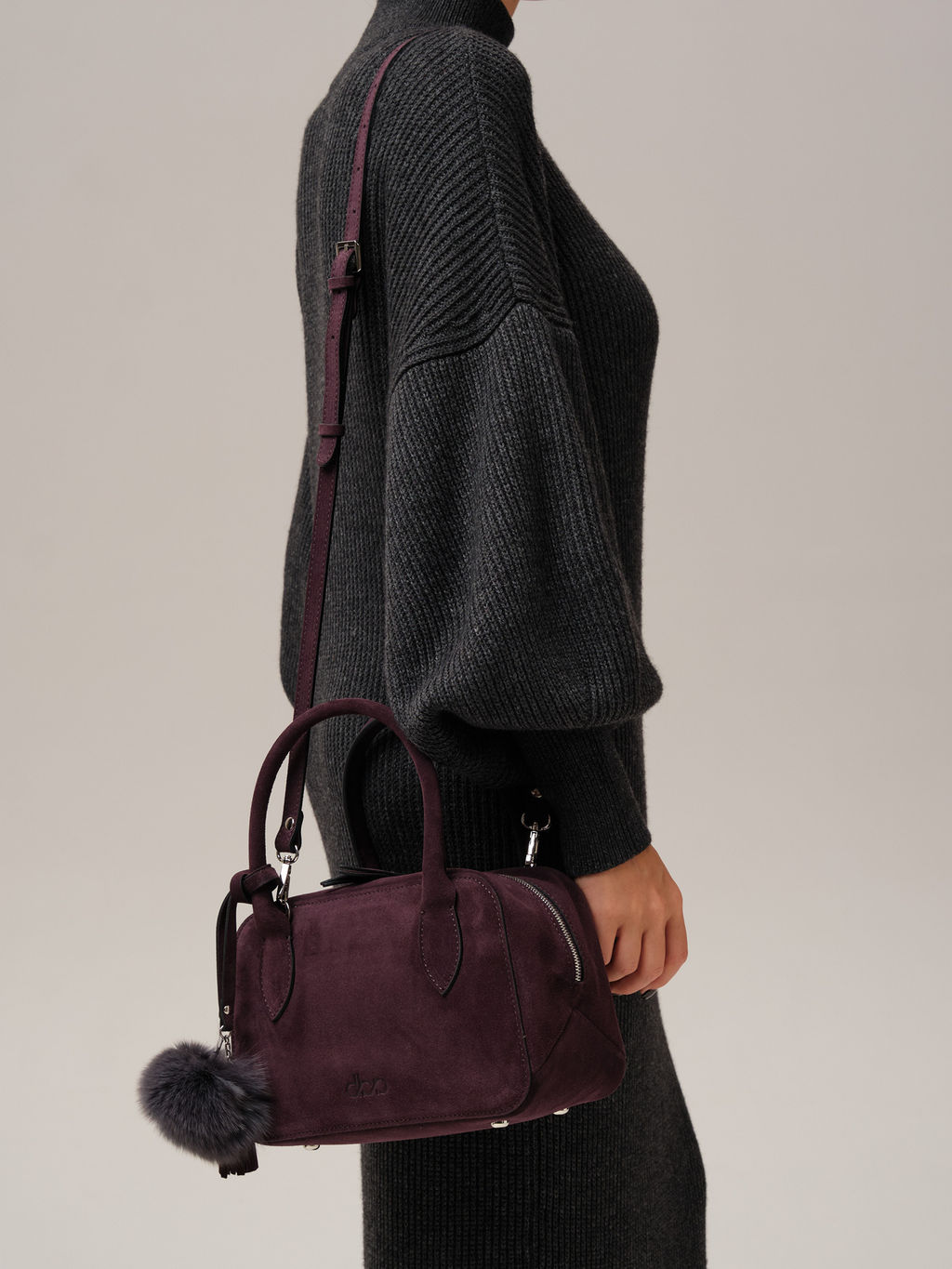 Замшевая сумка Polly DBR 31348 сливовый  фото 9