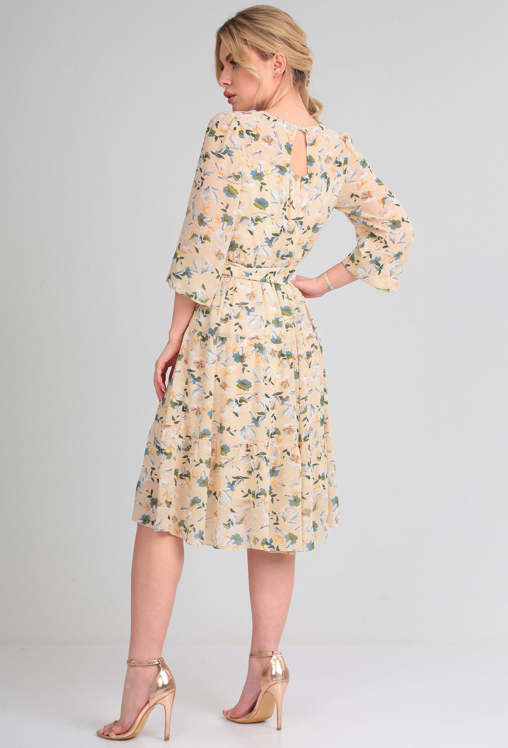 Платье Verita 2202 бежевый цветы