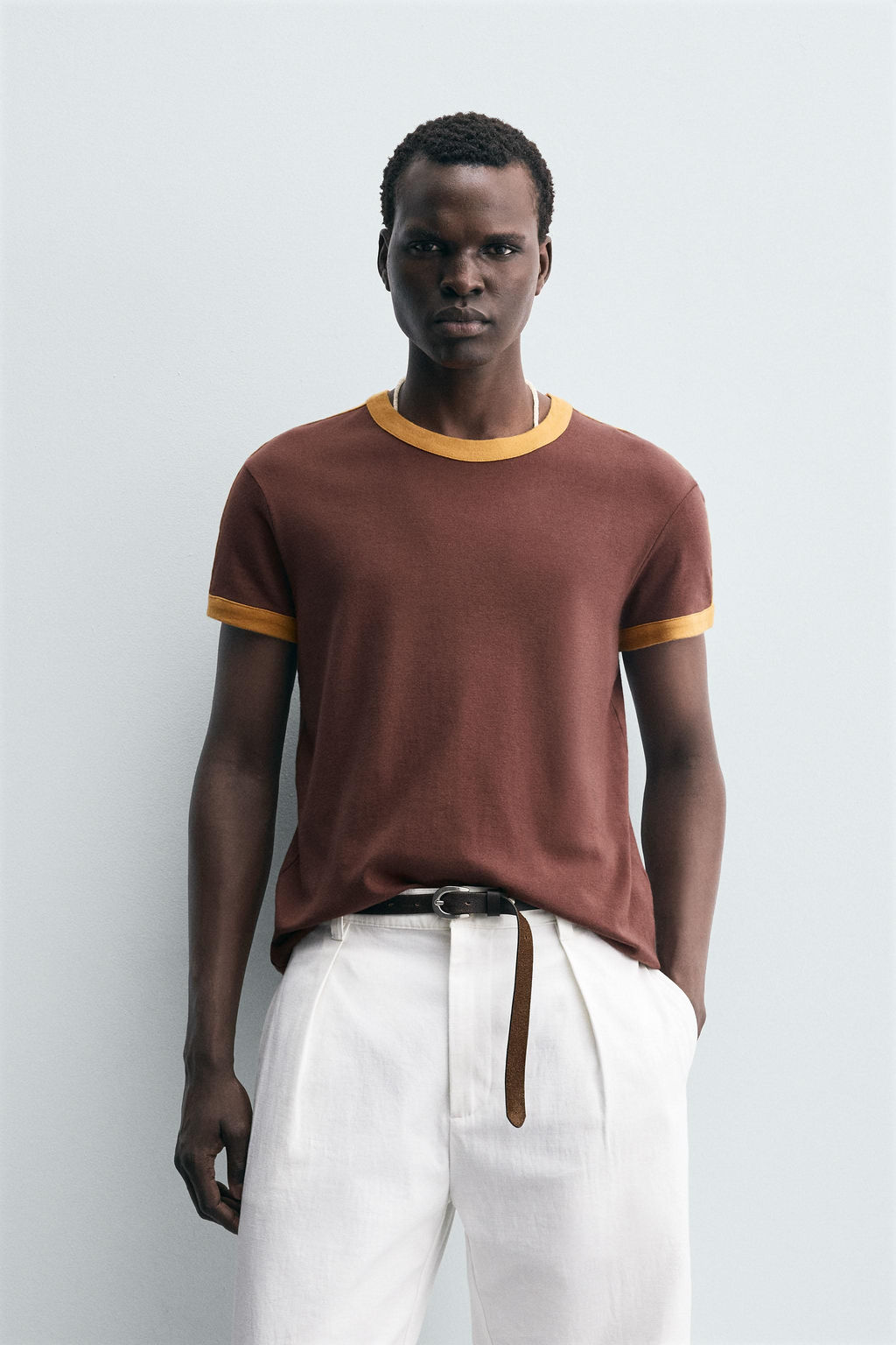 CONTRAST STRIPE T-SHIRT - Zara фото 4