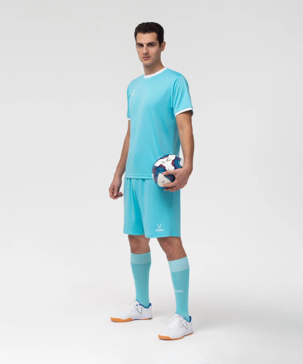 Футболка футбольная JOGEL CAMP Origin, бирюзовый/белый