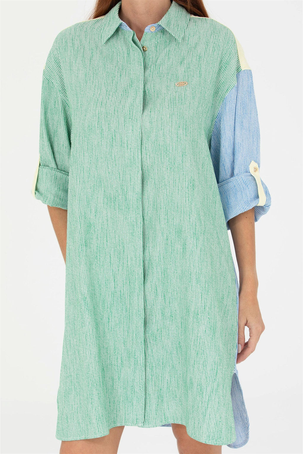 Женское зеленое тканое платье - U.s. polo assn фото 6