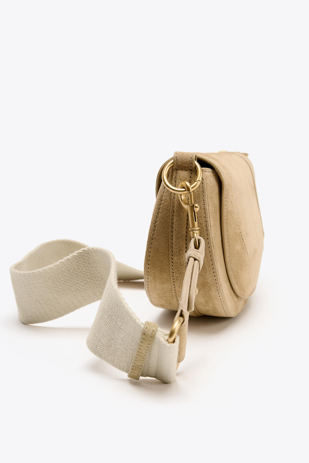 LEATHER DOUBLE STRAP CROSSBODY BAG - Zara фото 5