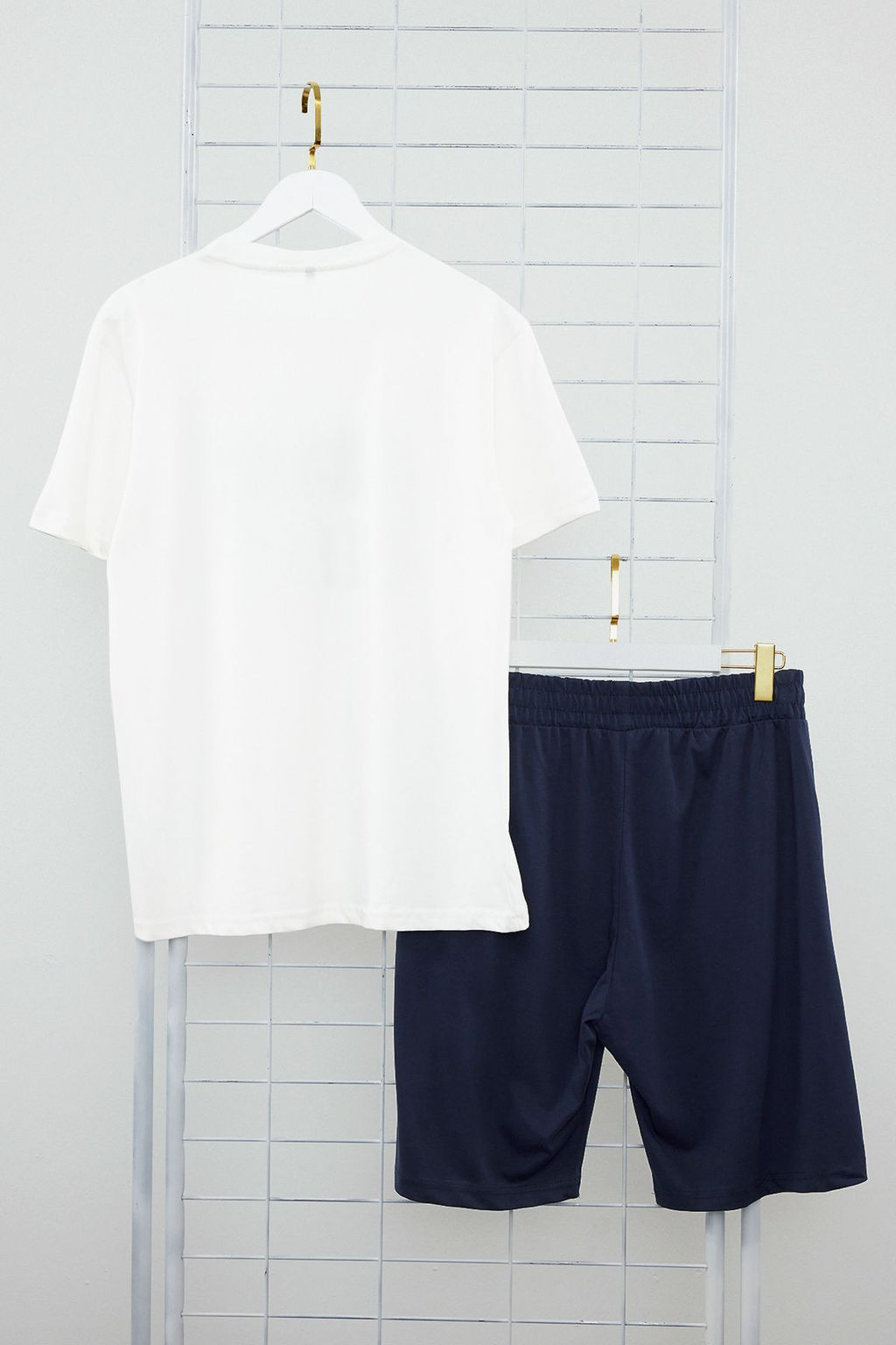 TRENDYOL MAN Mavi %100 Pamuk Regular Fit Orme Yazl?k Sortlu Pijama Tak?m? THMSS21PT0216 - Trendyolmilla фото 40