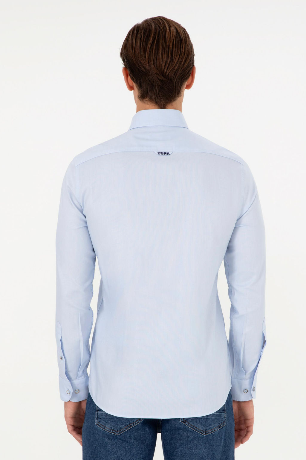 Мужская голубая базовая рубашка с длинным рукавом Неожиданная скидка в корзине - U.s. polo assn фото 5