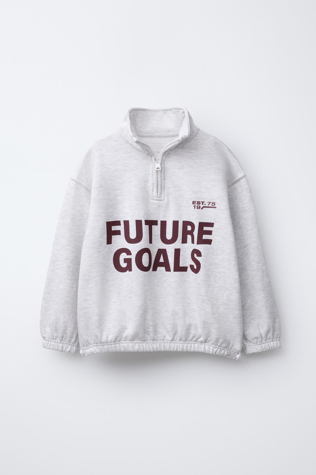 ZIP-UP SWEATSHIRT WITH TEXT PRINT - Zara фото 2