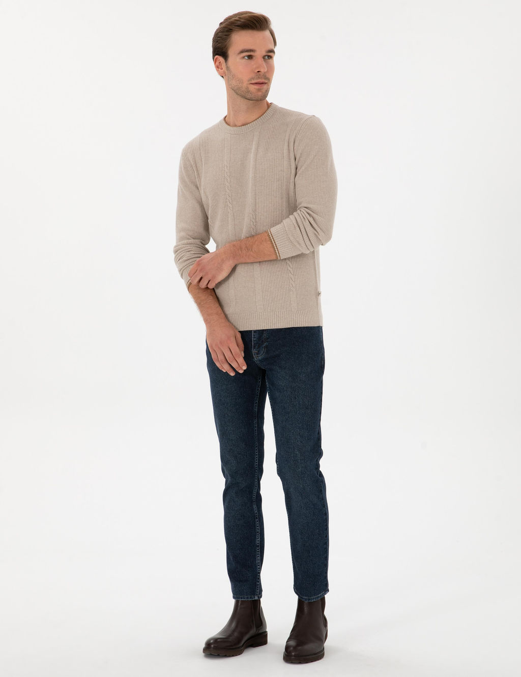 _ndigo Slim Fit Pamuk Kar___ml_ Jean Pantolon
