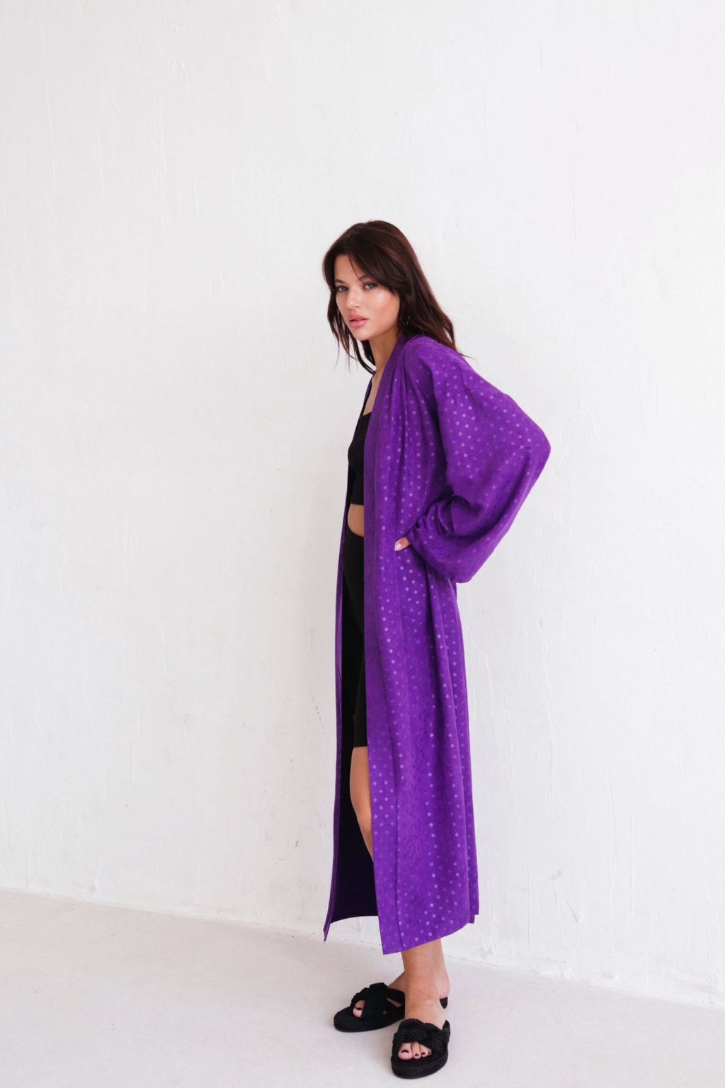 Кимоно длинное фиолетовое - Martichelli фото 3