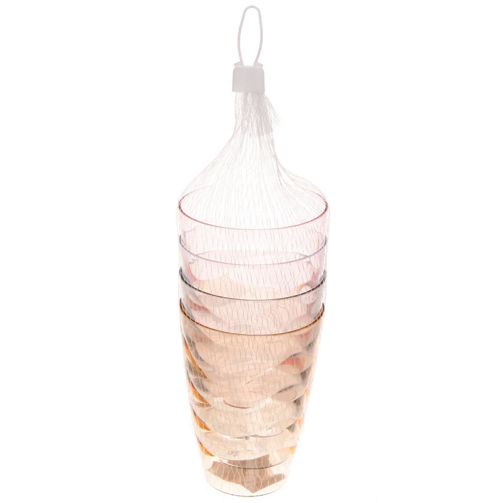 Цена за 2 шт. Стакан пластиковый 500мл "Волна" в наборе 4шт, микс цветов