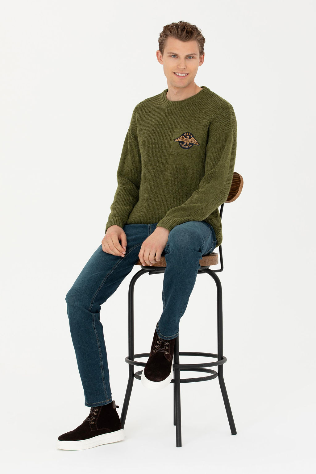 Мужской свитер цвета хаки - U.s. polo assn фото 18