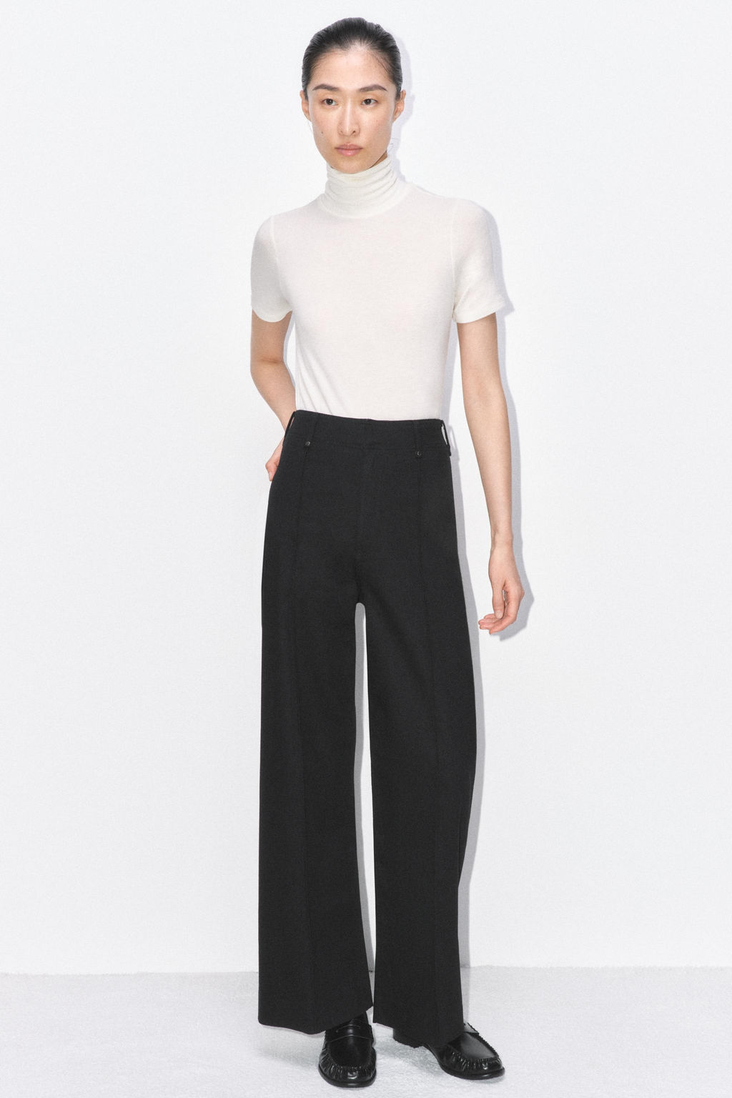 JEANS ZW COLLECTION TAILORED WIDE LEG TIRO ALTO / Negro - Zara фото 6