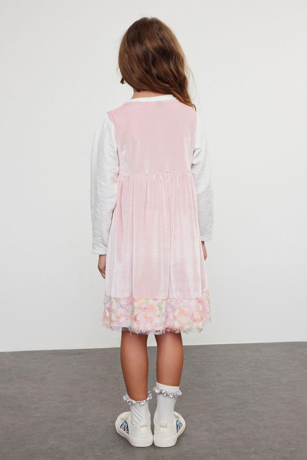 Fusya K?z Cocuk Kurdaleli Regular Bask?l? Pamuklu Orme Elbise TKDAW25EL00002 - Trendyolmilla фото 10