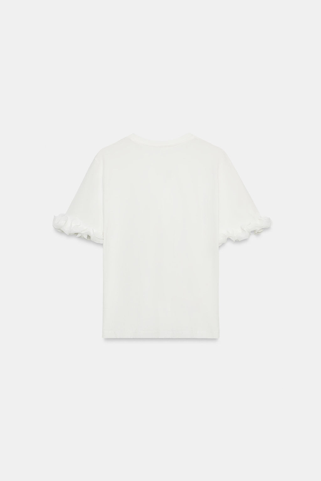 CAMISETA VOLANTES ALGOD?N / Blanco - Zara фото 6
