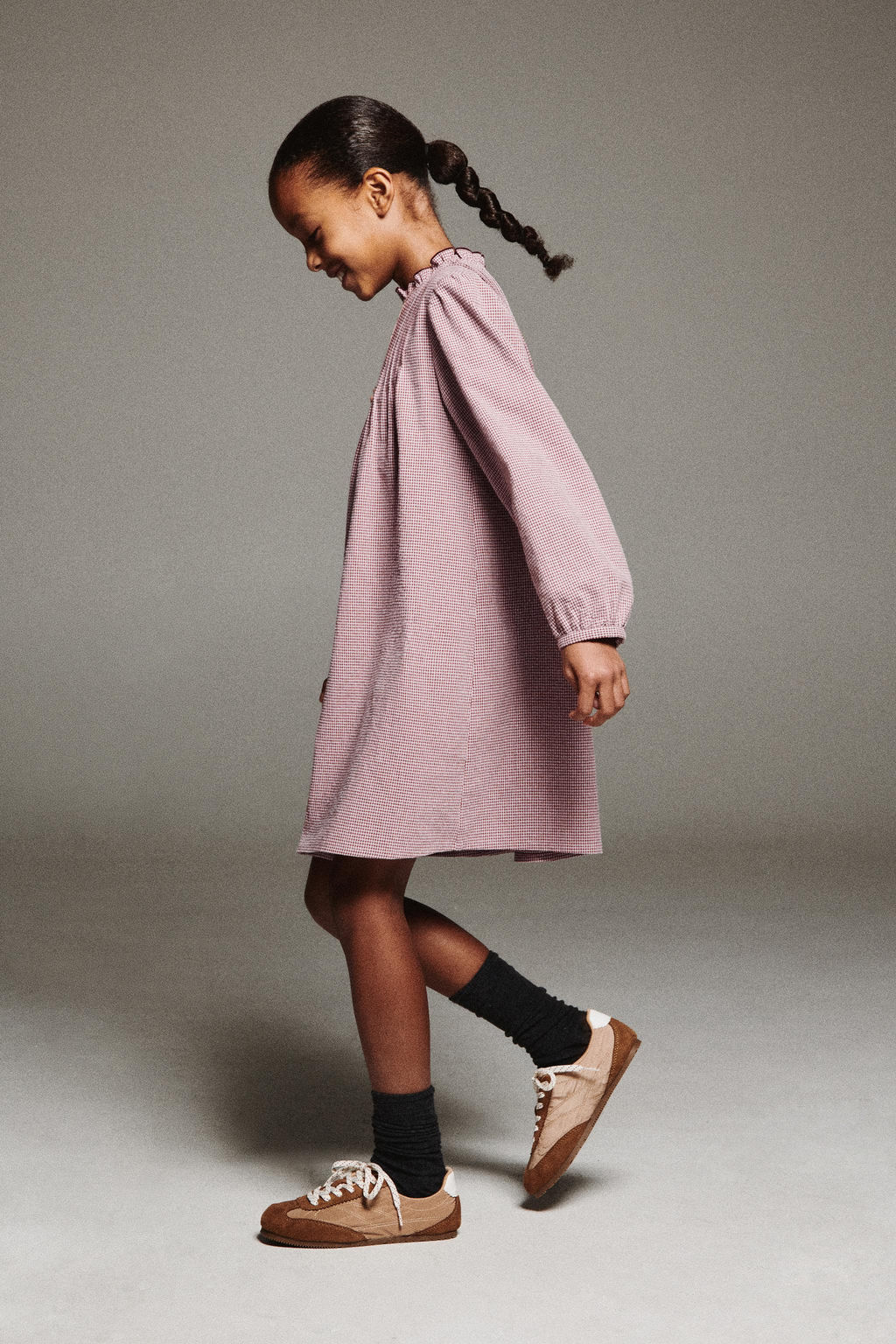 GINGHAM CHECK DRESS - Zara фото 5