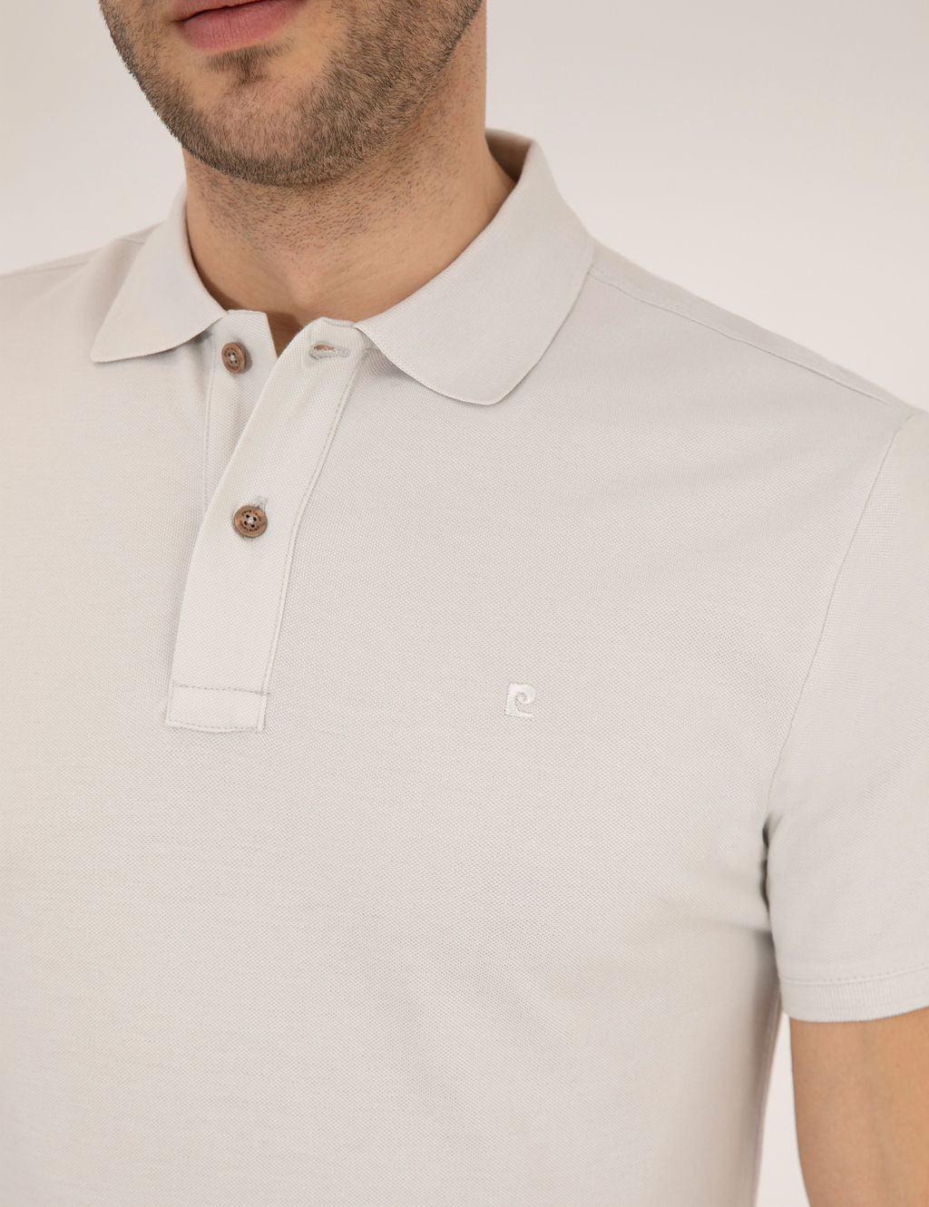 A__k Gri Slim Fit %100 Pamuk Polo Yaka Basic Ti__rt