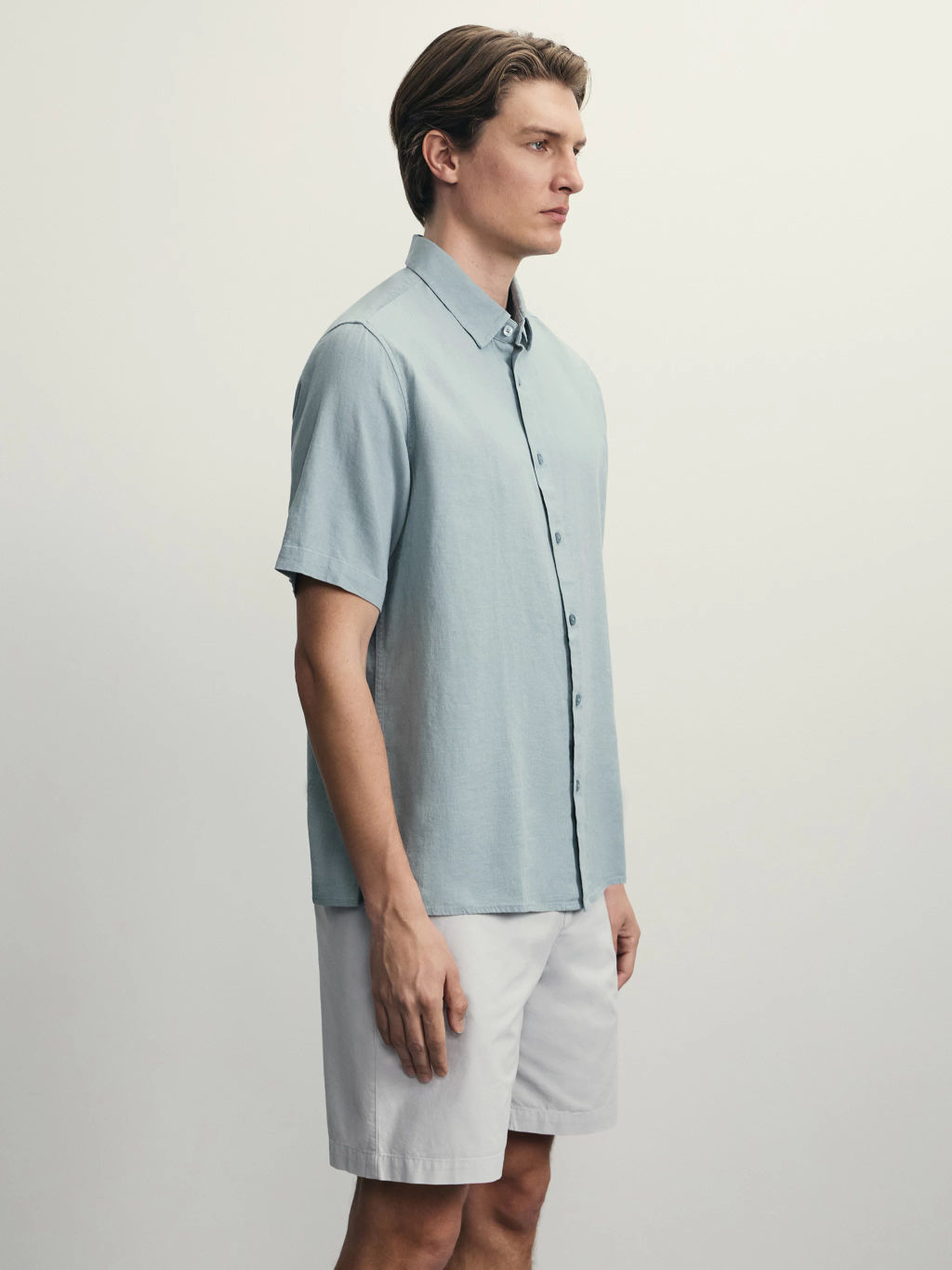 Рубашка regular fit со льном / Zarina  фото 5