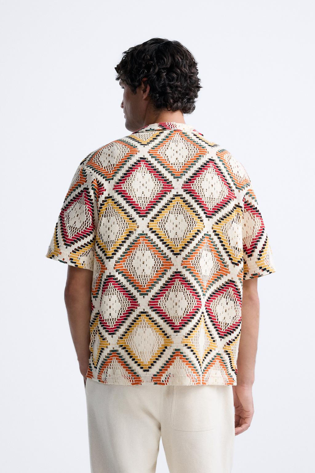 GEOMETRIC CROCHET SHIRT - Zara фото 3