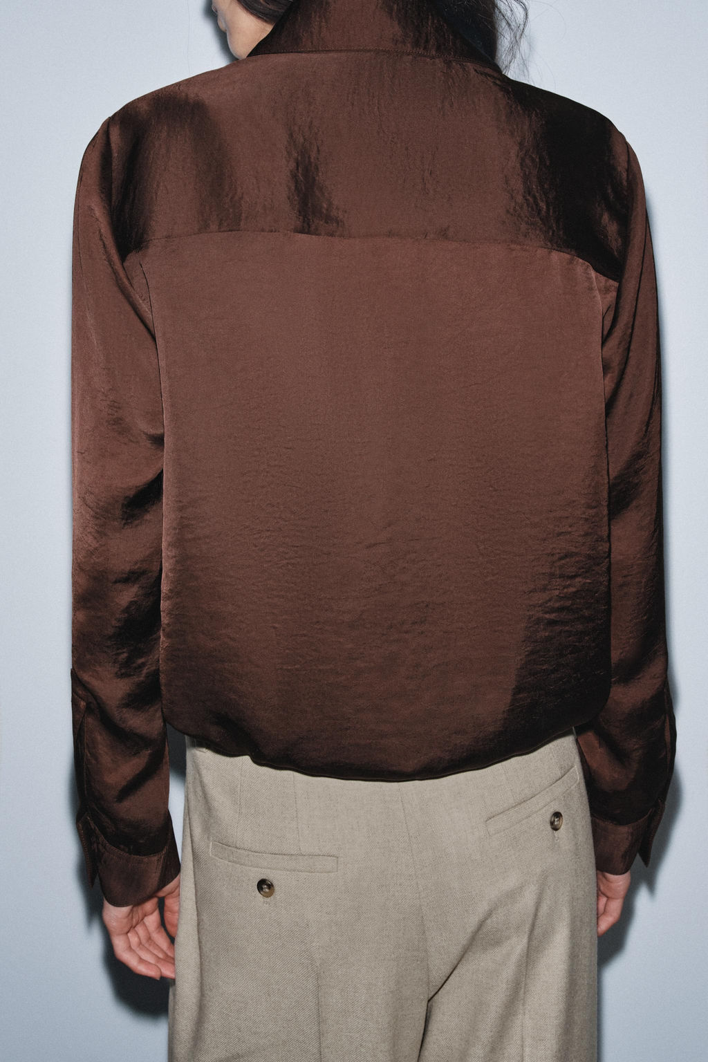 SATIN SHIRT ZW COLLECTION - Zara фото 2