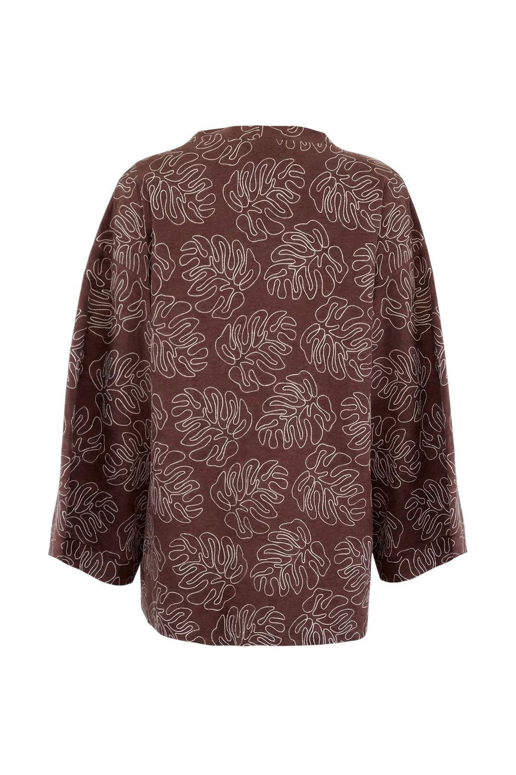 Ekru Dokuma Cicek Desen Islemeli Midi Plaj Kimono&Kaftan TBESS25KM00030 - Trendyolmilla фото 6