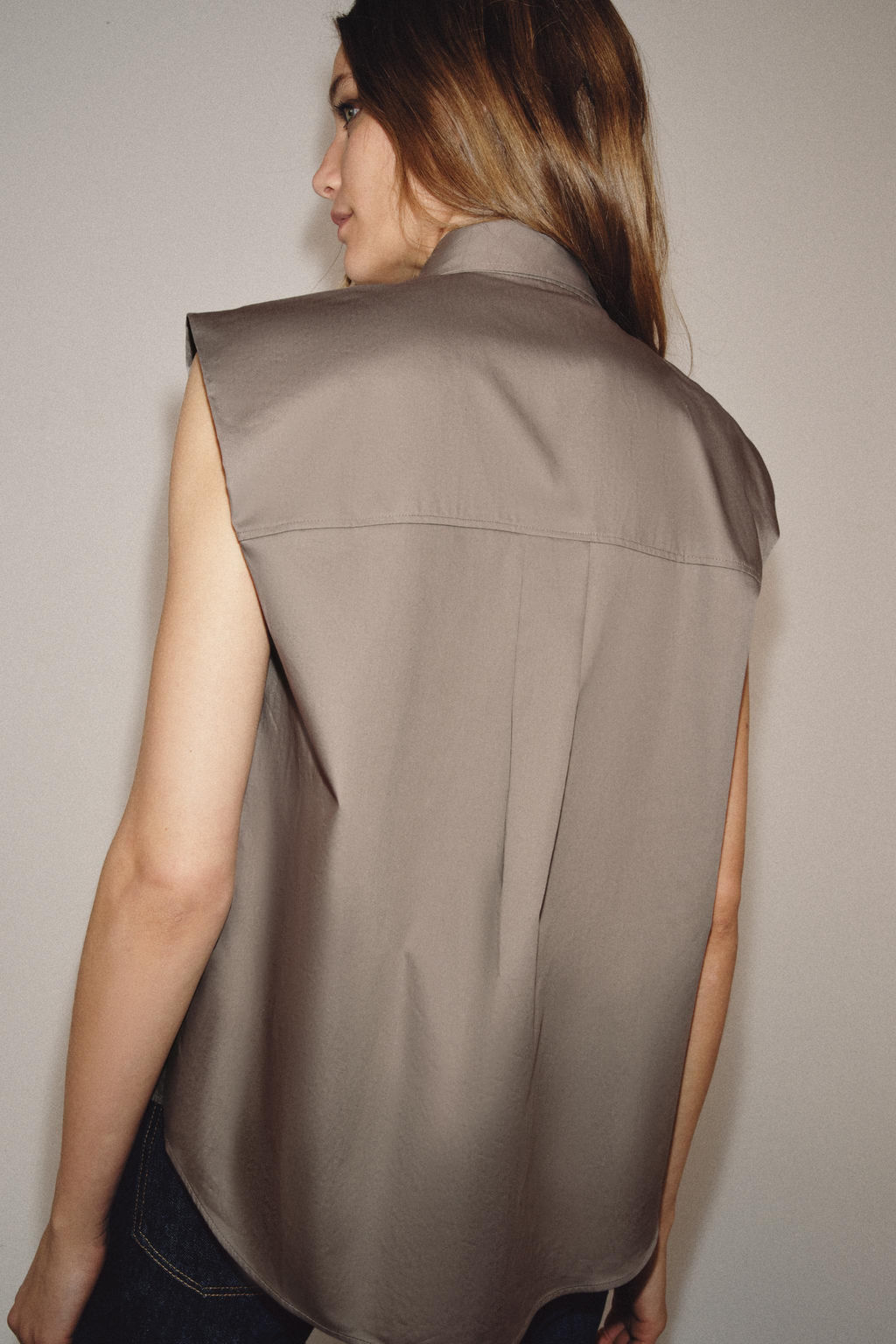 CAMISA RAYAS LAZADAS ZW COLLECTION / Gris - Zara фото 3