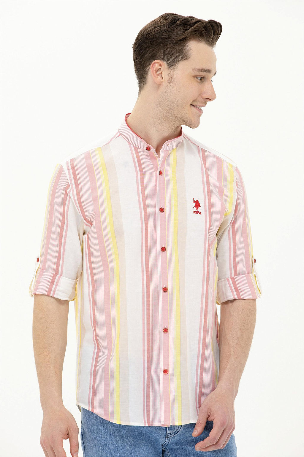 U. S. Polo Assn / Мужская красная рубашка с длинным рукавом - U.s. polo assn фото 11