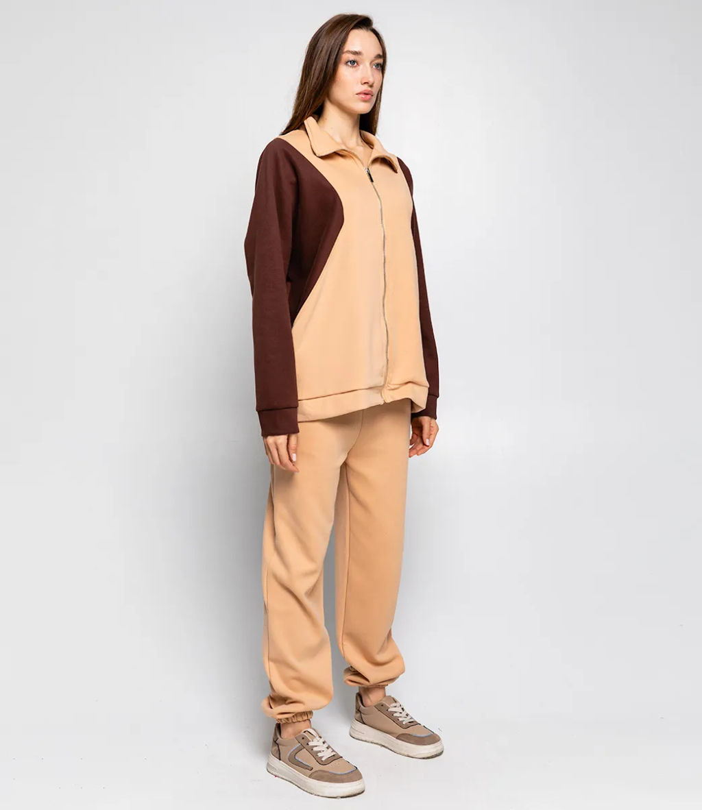 Спортивный костюм #КТ8806 (3), бежевый,шоколадный - Dommod фото 3