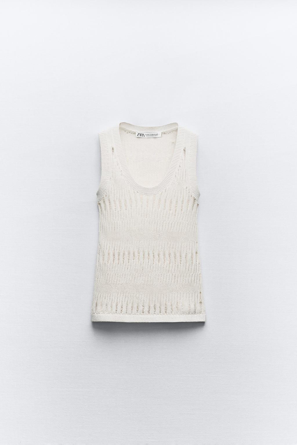 SLEEVELESS METALLIC THREAD KNIT TOP - Zara фото 6