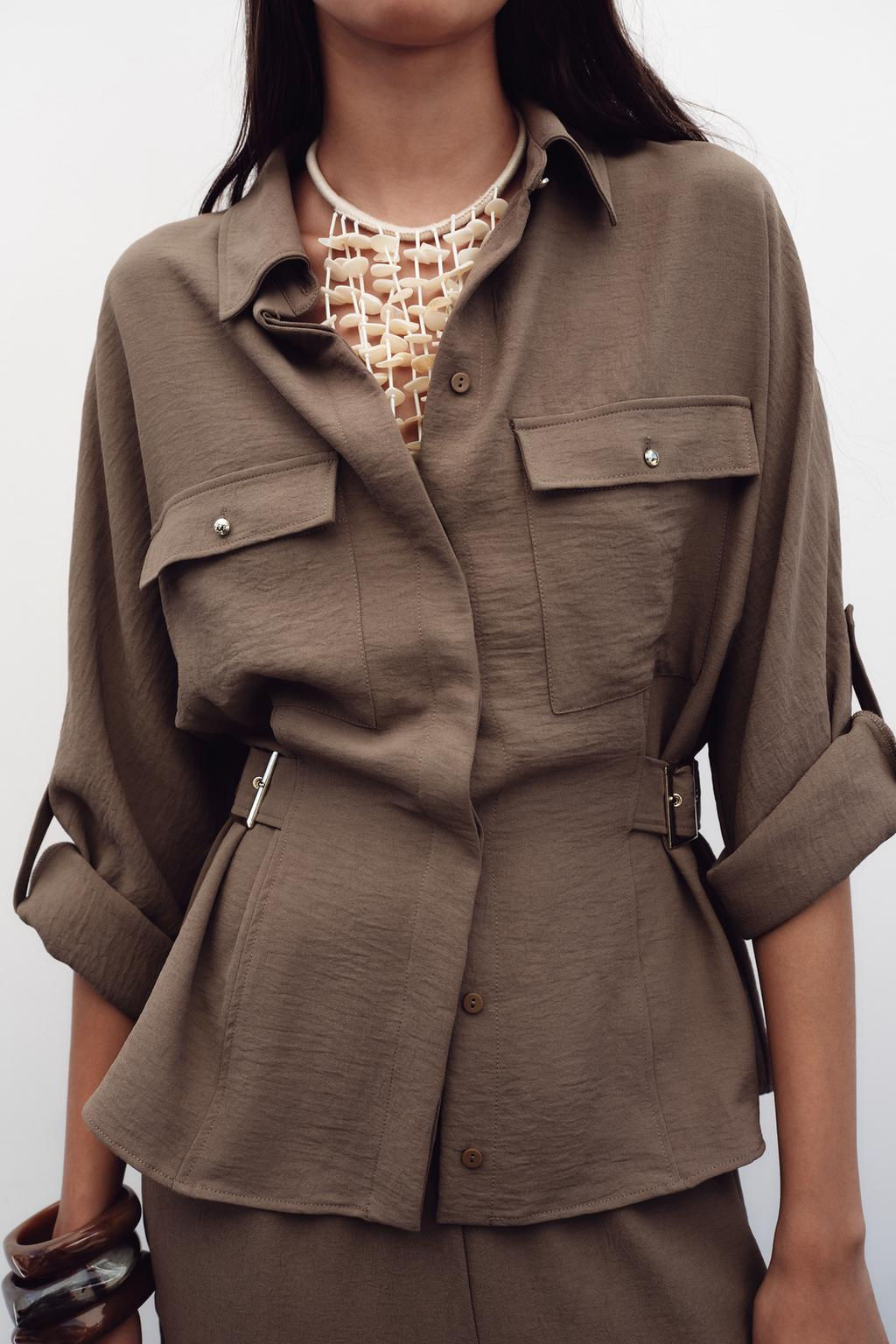 SAFARI SHIRT WITH SIDE BUCKLES - Zara фото 4