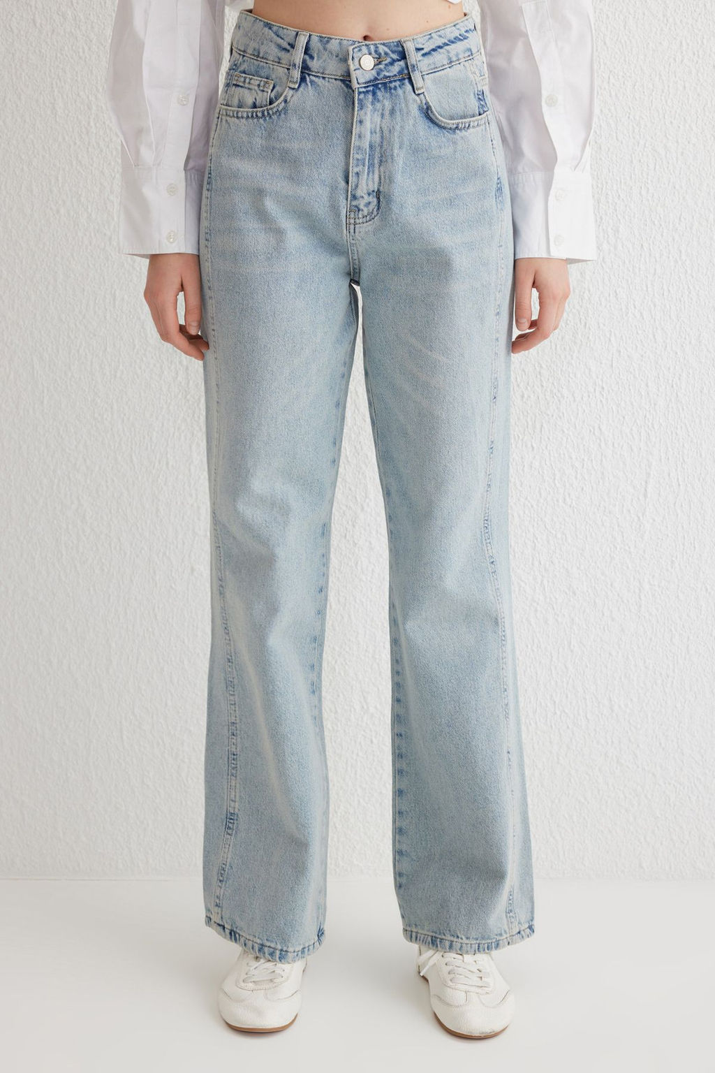 Ac?k Mavi Yuksek Bel Genis Paca Wide Leg Jeans TWOAW24JE00313 - Trendyolmilla фото 3