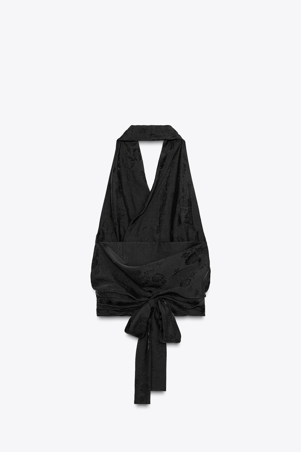 ZW COLLECTION FLORAL JACQUARD HALTER TOP - Zara фото 5