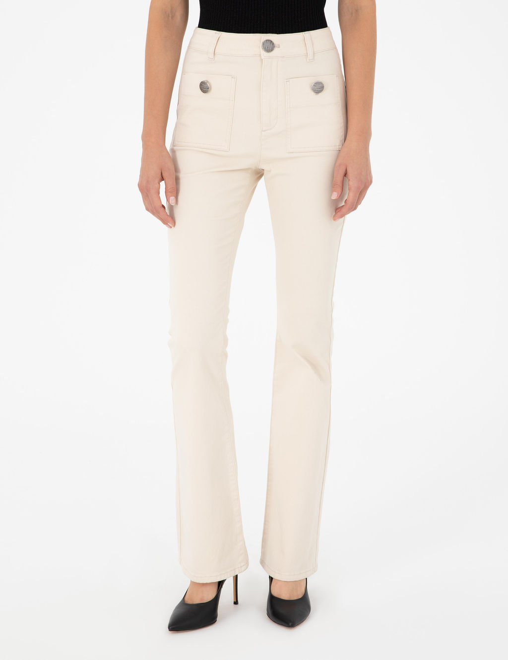 Ekru Flare Fit Kanvas Pantolon - Pierre cardin фото 2