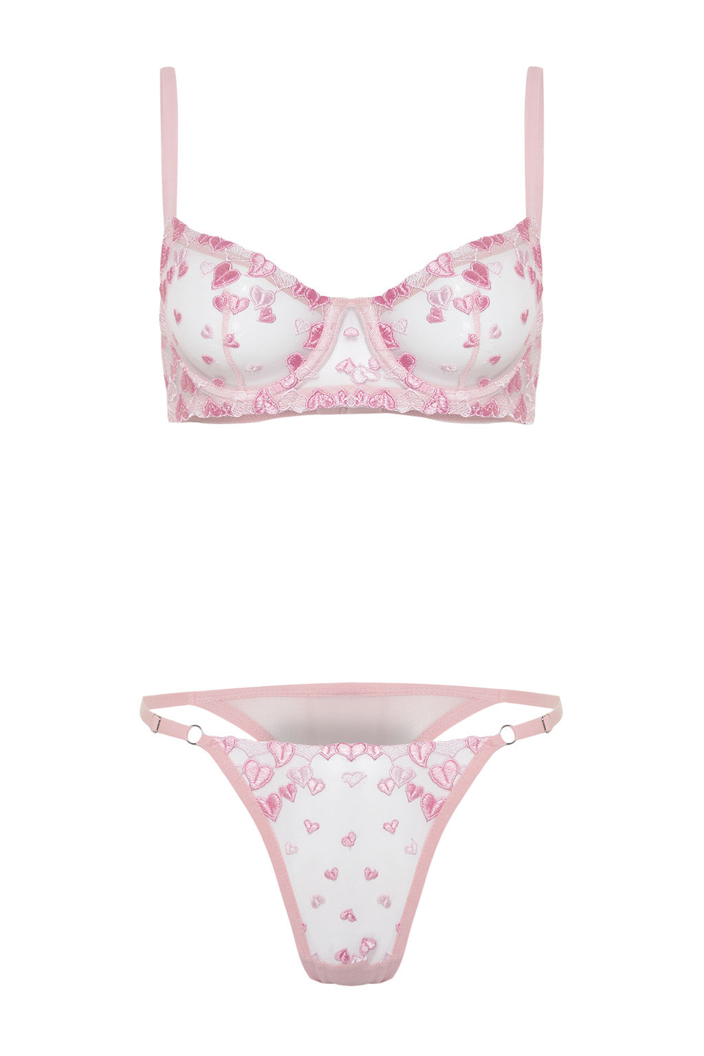 TRENDYOLMILLA Pembe Nak?sl? Dantelli Ip Ask?l? Kaps?z Orme Ic Camas?r? Tak?m? THMAW24CC00015 фото 6