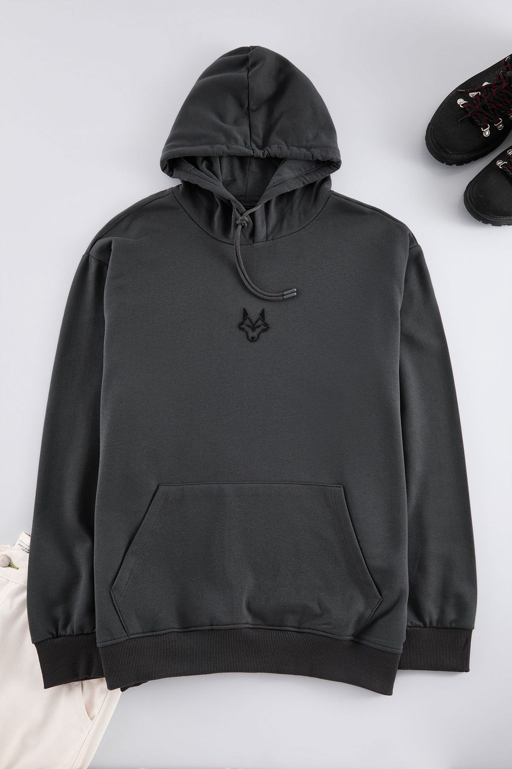 TRENDYOL MAN Buyuk Beden Indigo Regular/Normal Kesim Kapusonlu Ici Polarl? Sweatshirt TMNAW25AO00006 - Trendyolmilla фото 6