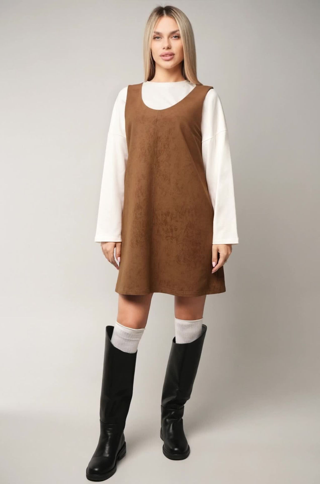 Женское офисное платье - сарафан Happyfox