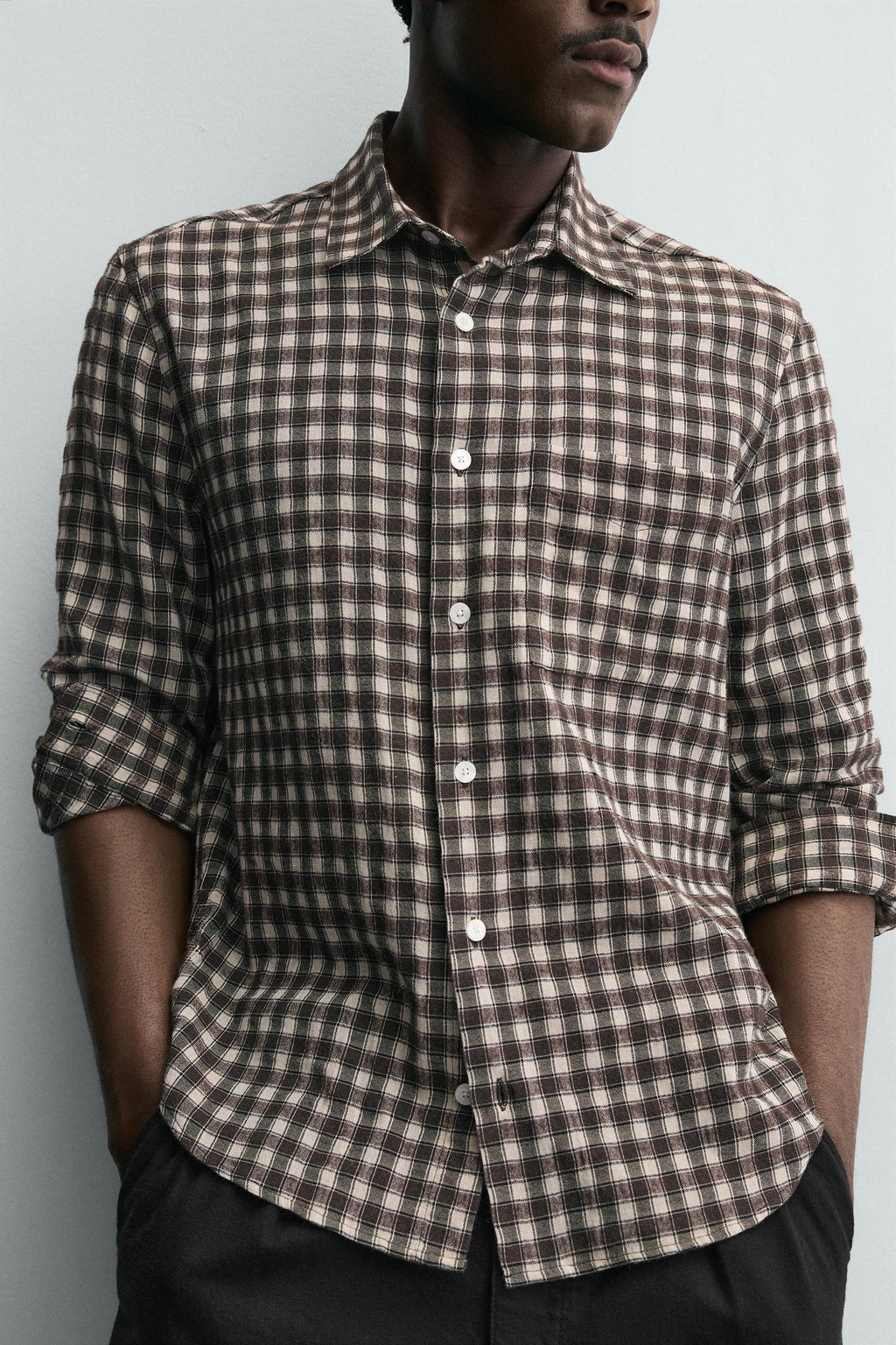 CHECK SHIRT WITH POCKET - Zara фото 4