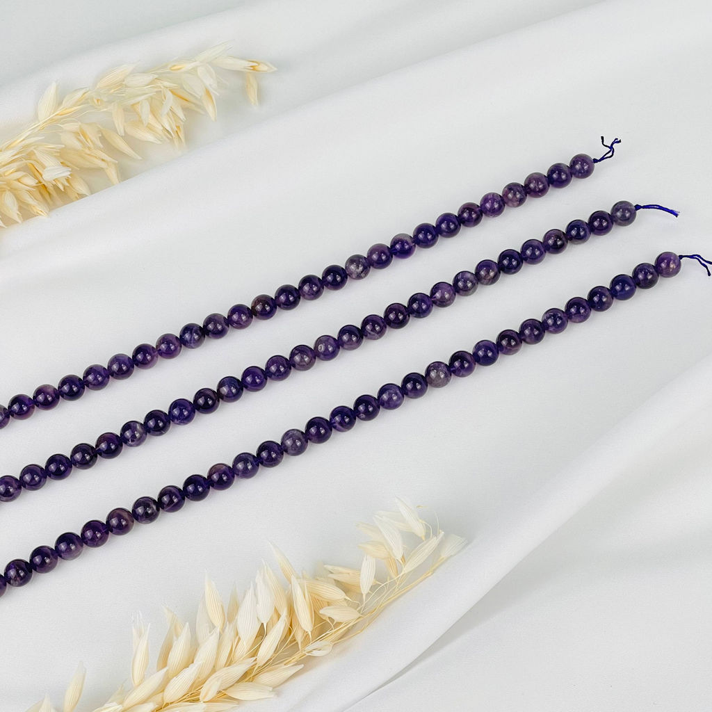 Бусины для украшений из Аметиста (46 бусин) 38 см