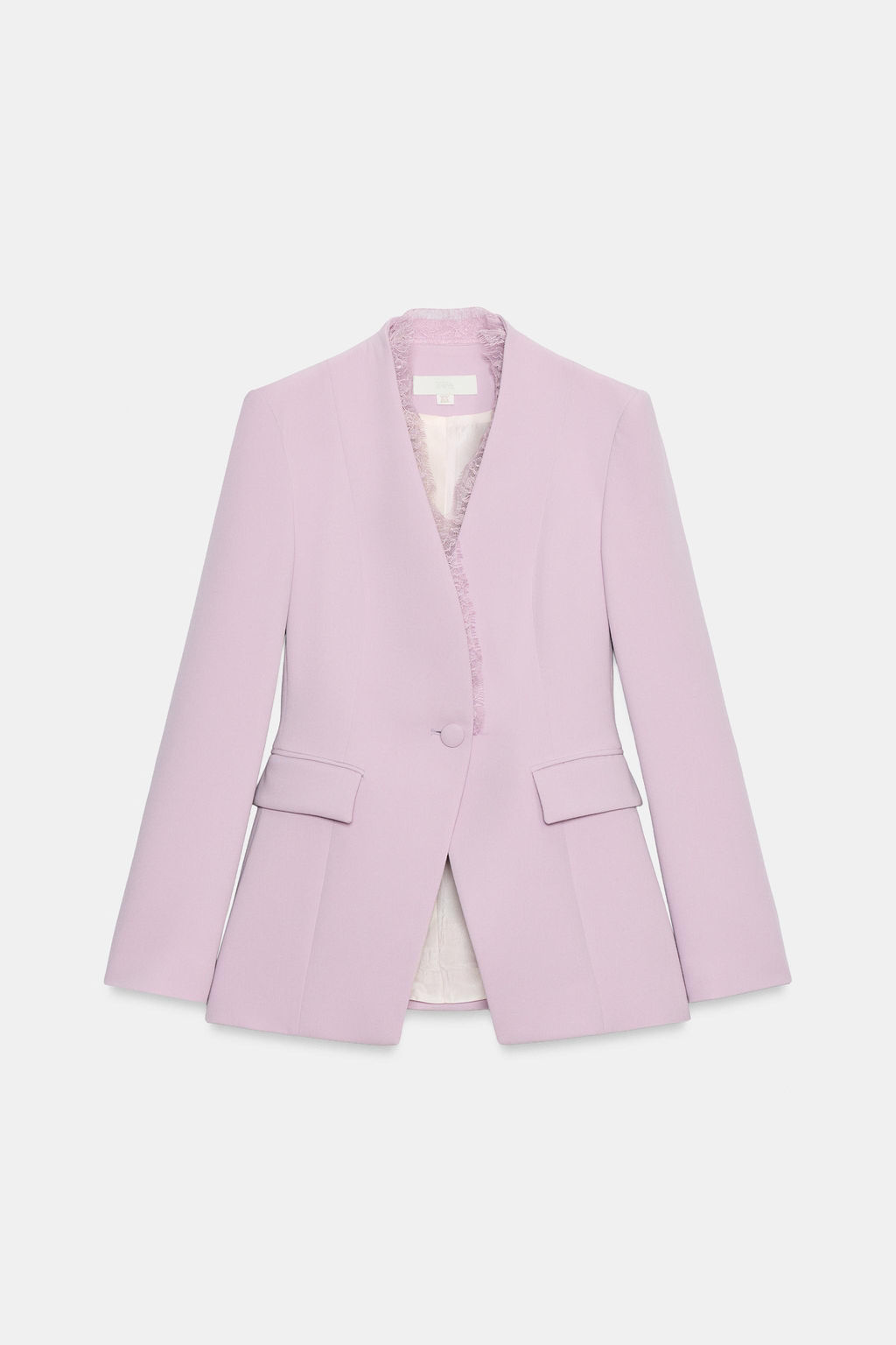 BLAZER ENTALLADA ENCAJE HOMBRERAS / Lila - Zara фото 5