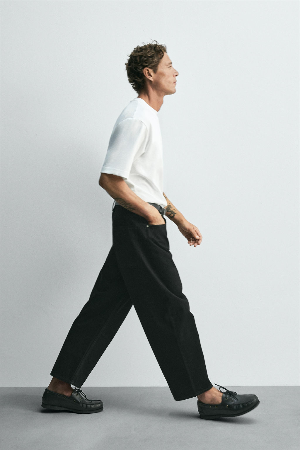 TAPERED WIDE-LEG JEANS - Zara фото 6