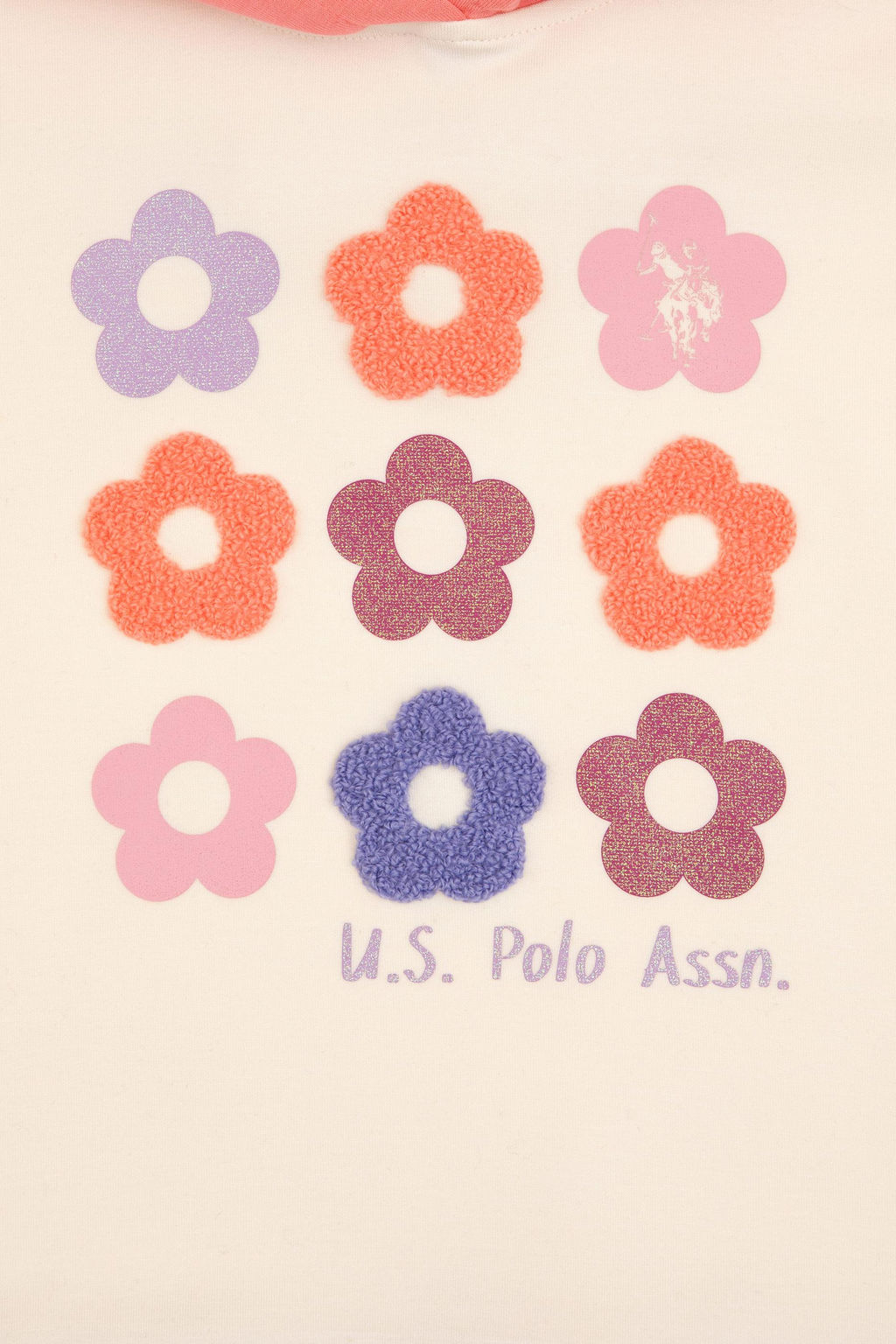 K_z _ocuk Neon Pembe Kap__onlu Sweatshirt - U.s. polo assn фото 4