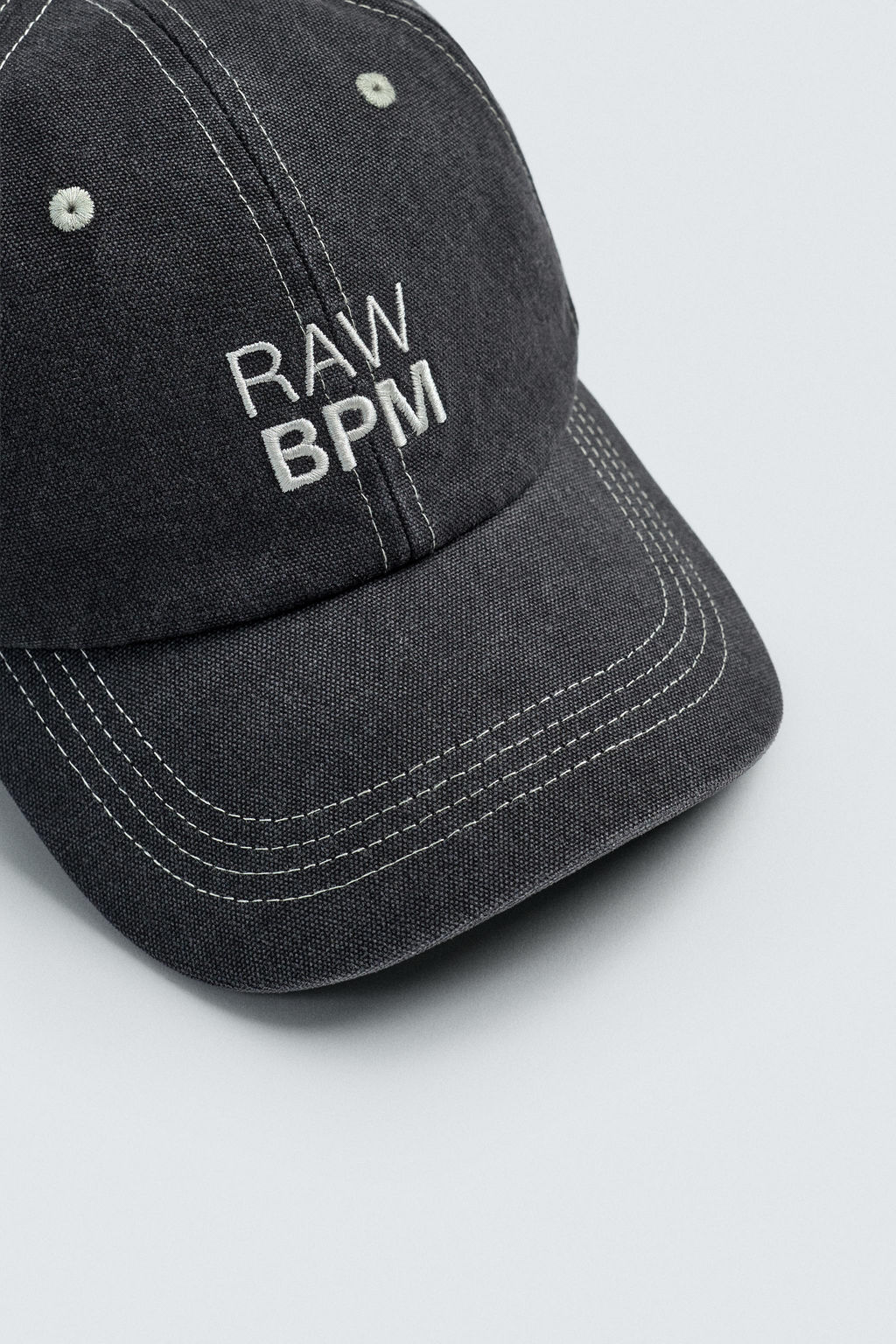 GORRA LAVADA TEXTO BORDADO PESPUNTES / Gris - Zara фото 6