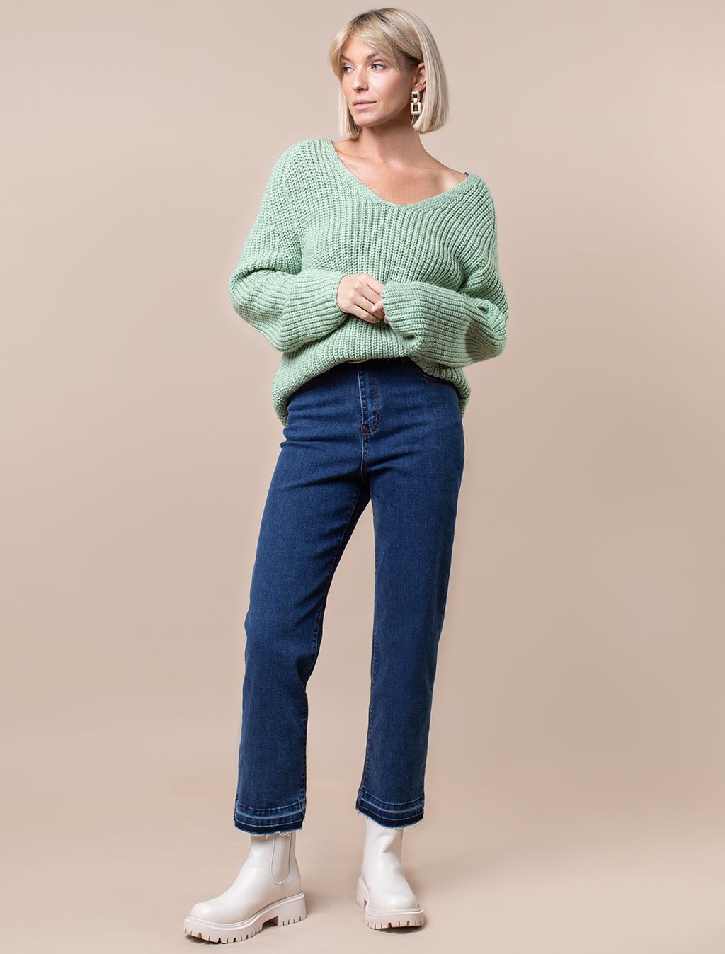 Укороченные джинсы из эластичного денима - Vilatte фото 5