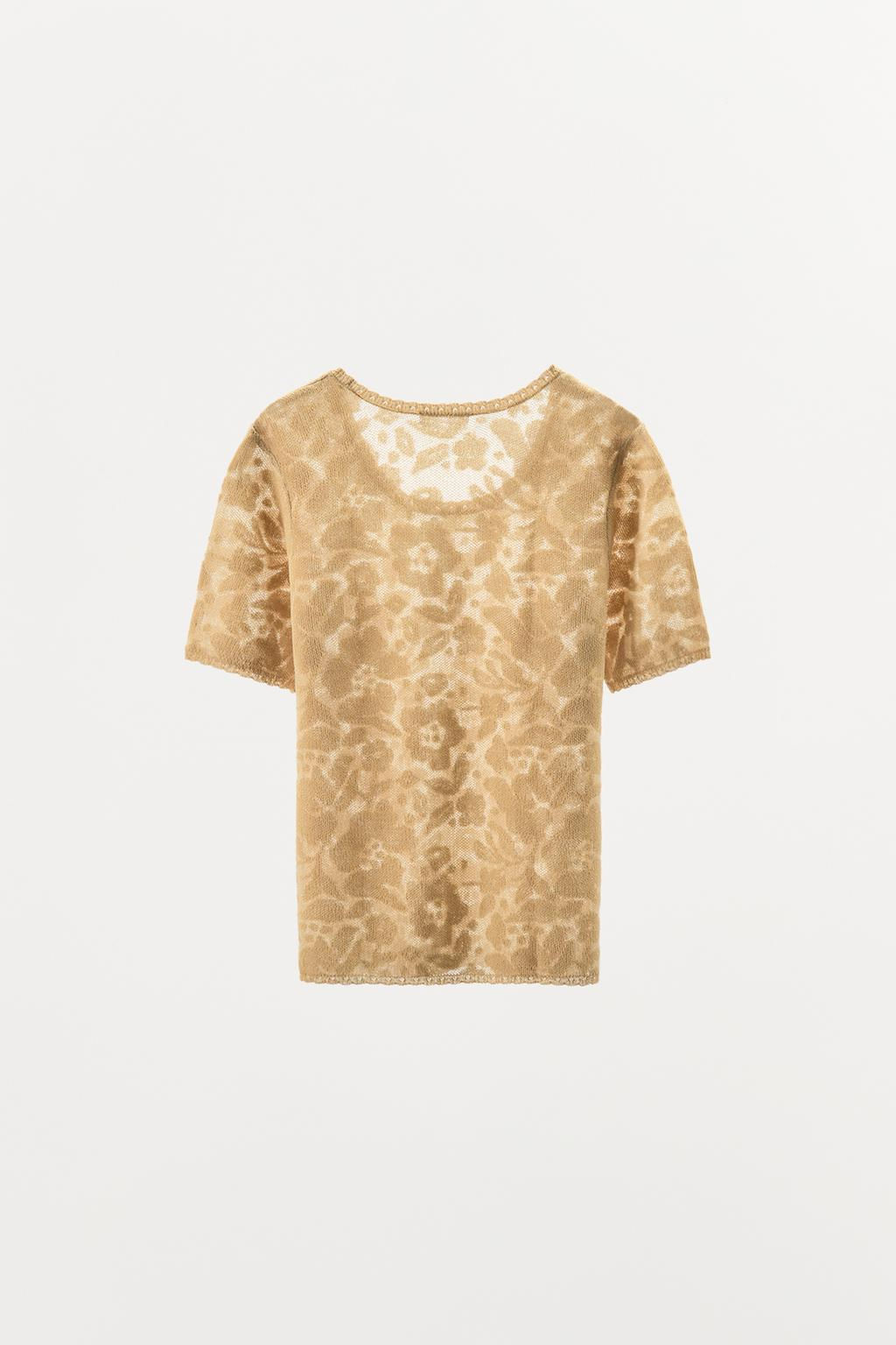 JACQUARD KNIT T-SHIRT - Zara фото 4