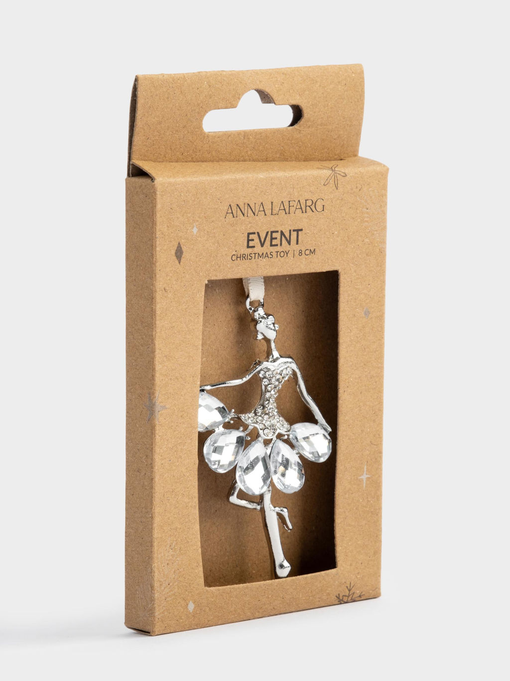 Игрушка елочная, 8 см, металл, серебристая, Балерина, Event - Anna lafarg фото 6