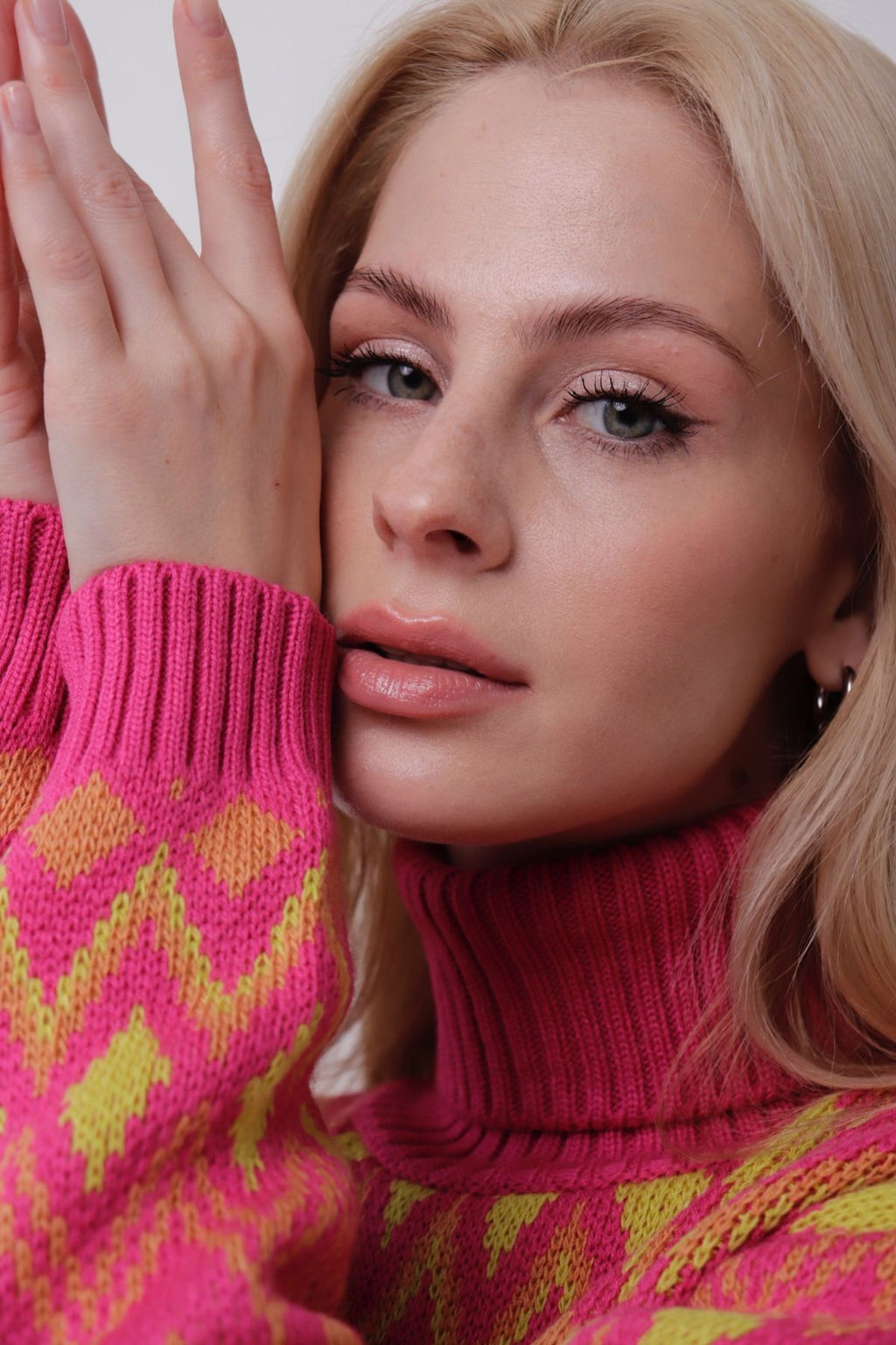 11060 Свитер розовый с узорами - Martichelli фото 11