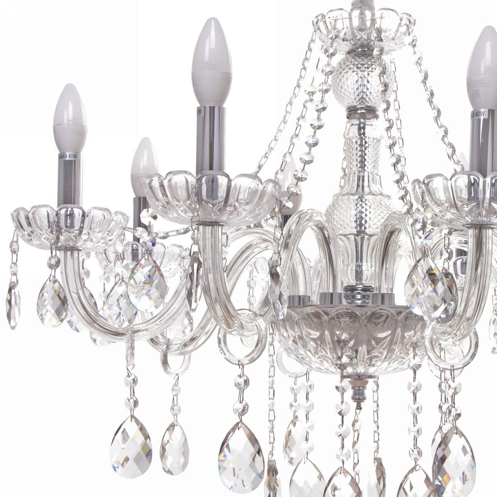 Люстра подвесная в стиле барокко "Alfemminile" 8*40Вт 25-DZ888 со стеклянными основаниями