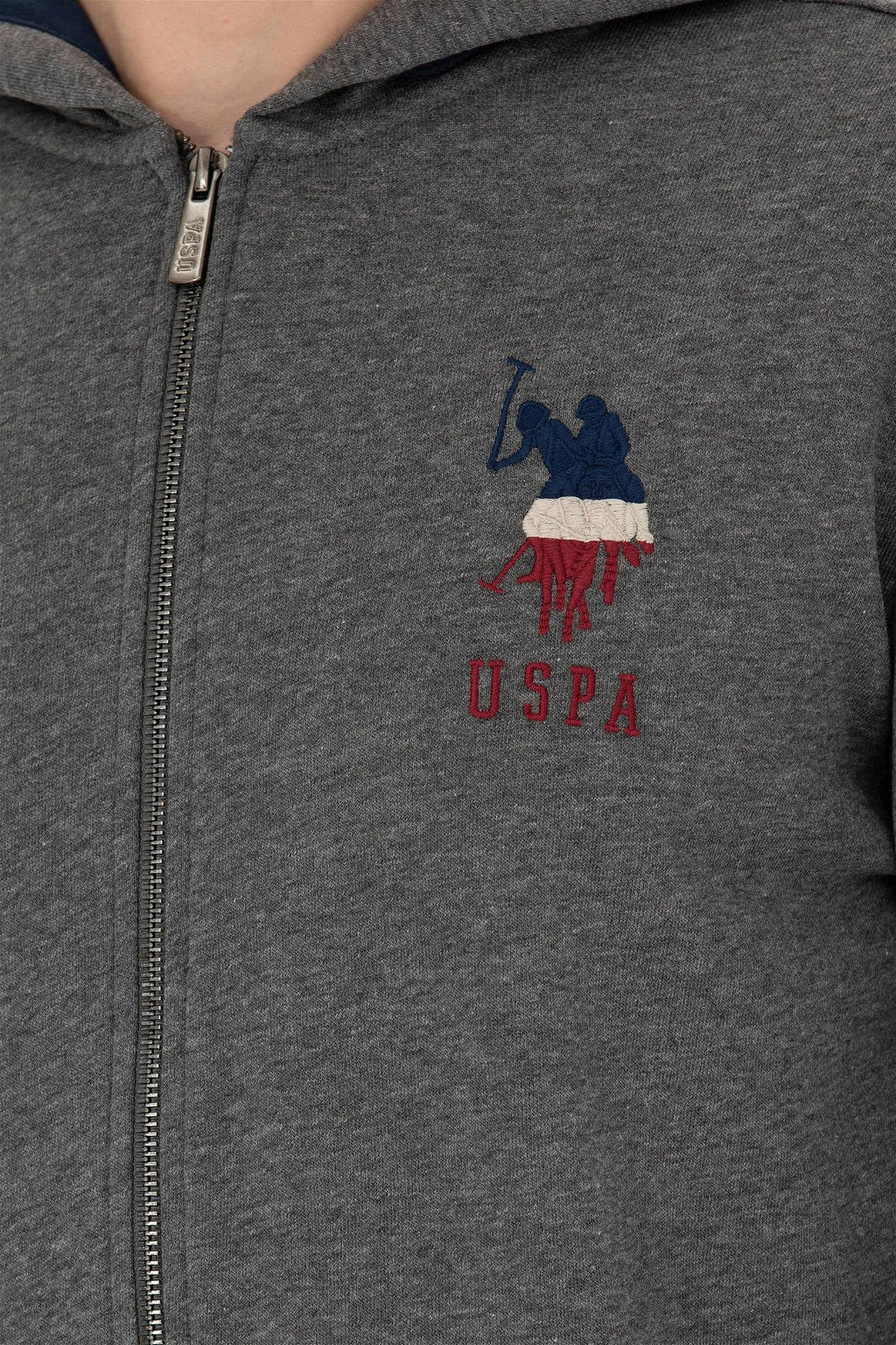 Мужской вязаный кардиган антрацитового меланжа - U.s. polo assn фото 7