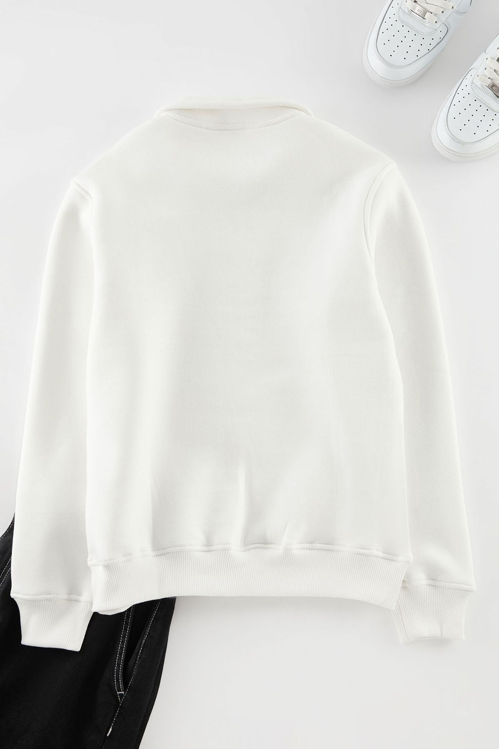 TRENDYOL MAN Lacivert Regular/Normal Kesim Dik Yaka Fermuarl? Pamuklu Basic Ici Polarl? Sweatshirt TMNAW24SW00041 - Trendyolmilla фото 8